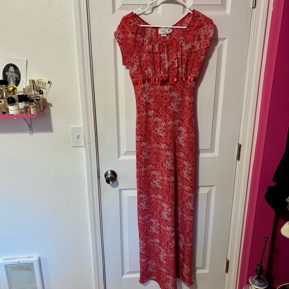 Jody T California 90s pink and red maxi dress